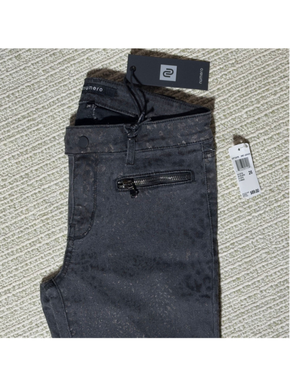 Womens 26/4 NEW Numero Reeves Mid-Rise Skinny Jeans Leopard Print Cheetah NWT - Picture 4 of 11